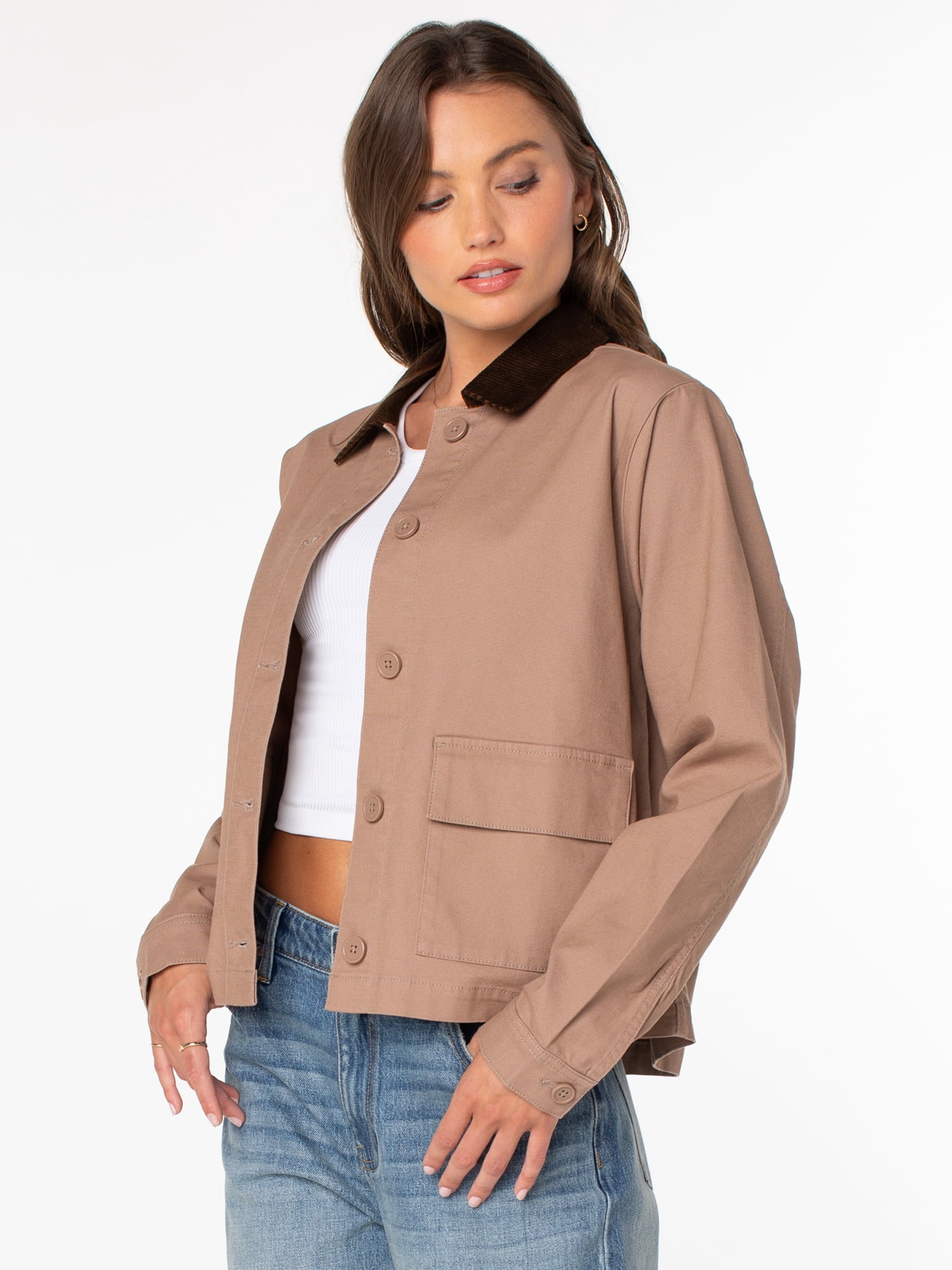 Celebrity Pink Women's and Women's Plus Boxy Barn Jacket, Sizes XS-4X