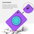 thumbnail image 6 of TECH CIRCLE iPad 10th Gen 10.9 inch Case 2022,iPad 10.9 Case with Screen Protector, 360°Rotating Kickstand/Ring Handle/Shoulder Strap Heavy Duty Protection Soft Silicone Shockproof Kids Cover,Purple, 6 of 8