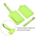 thumbnail image 5 of Uxcell 12x7cm Luggage Tag PU Holders Baggage Label Identifier with Straps Green 3 Pack, 5 of 6