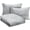 Silver Frost, variant on Mon Chateau Retreat Comforter Set, 3-Piece Soft Microfiber Queen Bedding with Modern Stripe Design, Includes Comforter & 2 Pillow Shams, Cozy, Elegant & Durable, Striped Border