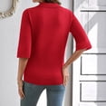 thumbnail image 6 of 3/4 Sleeve Sweater for Women Polo Collared Loose Fit Knit Top Business Casual Dressy Fashion Pullover Tops, 6 of 8