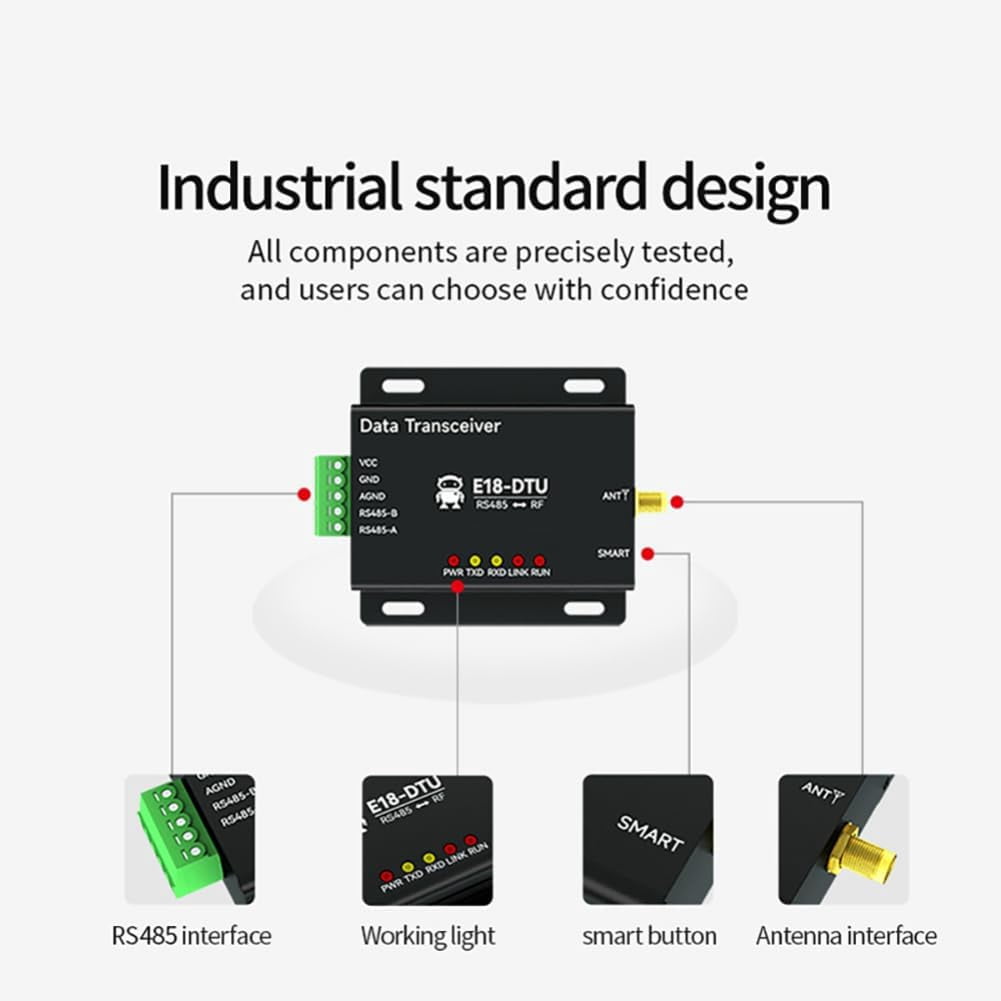 2.4G CC2530 Zigbee3.0 Wireless Data Transmission Station E18-DTU(Z27-485) RS485 RF Network Self-healing 27dbm Low Power Watchdog