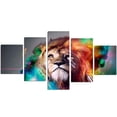 thumbnail image 1 of kurtrusly 5pcs Panel Colorful Animals Lion Modular Frame Canvas High Definition Printed Oil Painting Poster Picture, 1 of 9