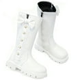 thumbnail image 2 of DADAWEN Girls' Cute Mid-Calf Boots for Winter Warm Casual Toddler Boots White 2.5 Little Kid, 2 of 4