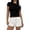 a-Black8515, variant on VNKIDY Womens Solid Color High Waisted Lace Shorts Elastic Drawstring Waist Tiered Scalloped Lace Design Sheer Breathable Cute Casual Shorts For Summer Daily Wear Black M