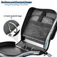 thumbnail image 5 of Water-Resistant 3-Ring Binder Organizer with Multiple Pockets Zipper Binder Bag for Office Blue Symmetrical Floral Pattern, 5 of 8