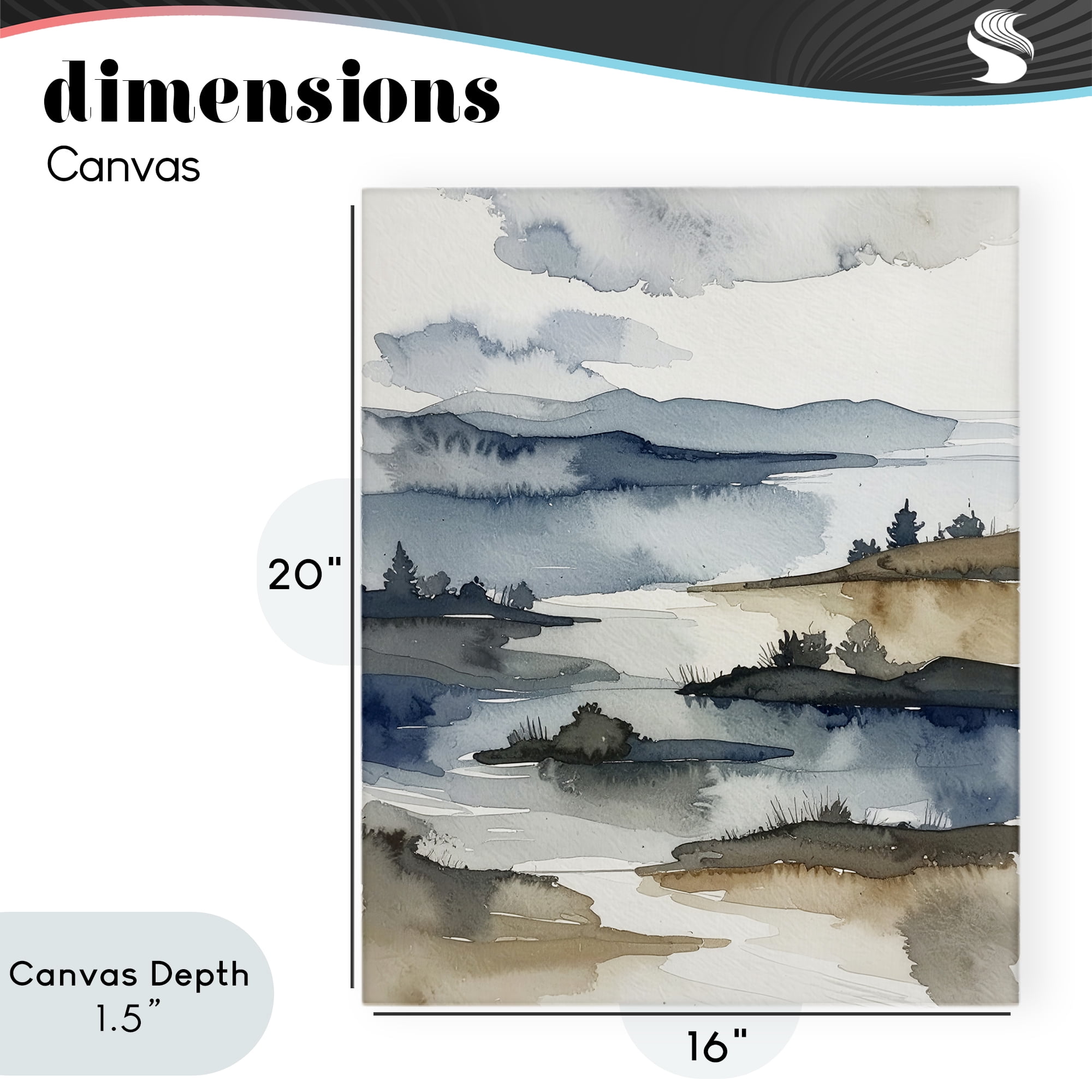 Stupell Industries The Flow Of Water Canvas Wall Art, design by Alonza Saunders