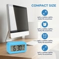 thumbnail image 5 of REGALWOVEN Small Digital Alarm Clock for Bedroom, Alarm Clocks with Big Numbers Display, Temperature, Snooze, 12/24H for Deep Sleepers Blue, 5 of 6