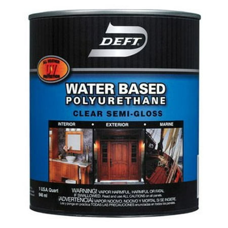 Polyurethane, Semi-gloss, Interior & Exterior, Water-base, 1 Qt.,