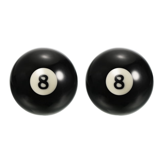 Uxcell 2-1/16" #8 Bola de Billar de Reemplazo, Tamaño Estándar de Bola de Billar para Sala de Billar, Negro 2Pcs