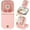 F30 Pink, variant on SOONHUA Handheld Fan, Portable Mini Fan With Mobile Phone Bracket Function, USB Rechargeable Fan 3000mAh 3 Speeds Battery Operated Desk Hand Neck Cooling 5 in 1 Fan, Electric Fan for Travel Camp, Pink