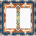 thumbnail image 6 of Metal Light Switch Plate Cover Blue Orange Mandala Star Tile Pattern TIL040, 6 of 13