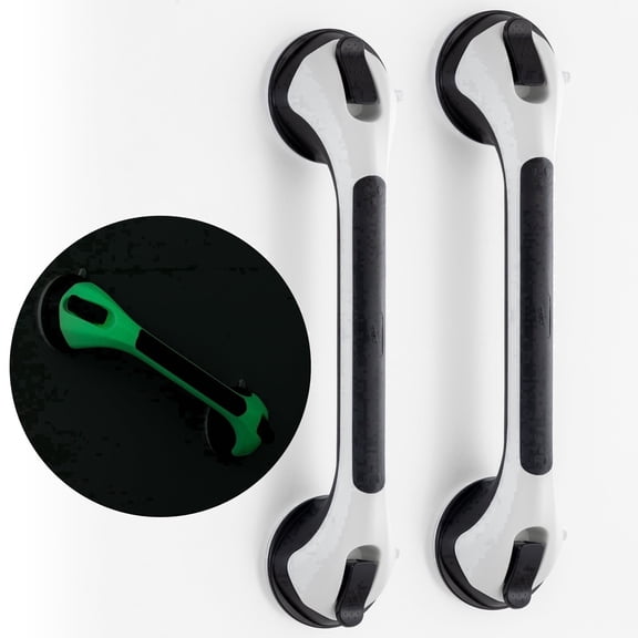 TAILI 2 Pack Shower Handles for Elderly, Grab Bars for Bathroom, 16.8" Suction Bath Tub Hand Rail, Anti-Slip Safety Bar
