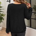 thumbnail image 4 of KHONTS Oversized Sweater for Women 2025 Fashion Crewneck Long Sleeve Pullover Tops Waffle Knit Tops Fall Trendy Sweatshirts Black XXXL, 4 of 4