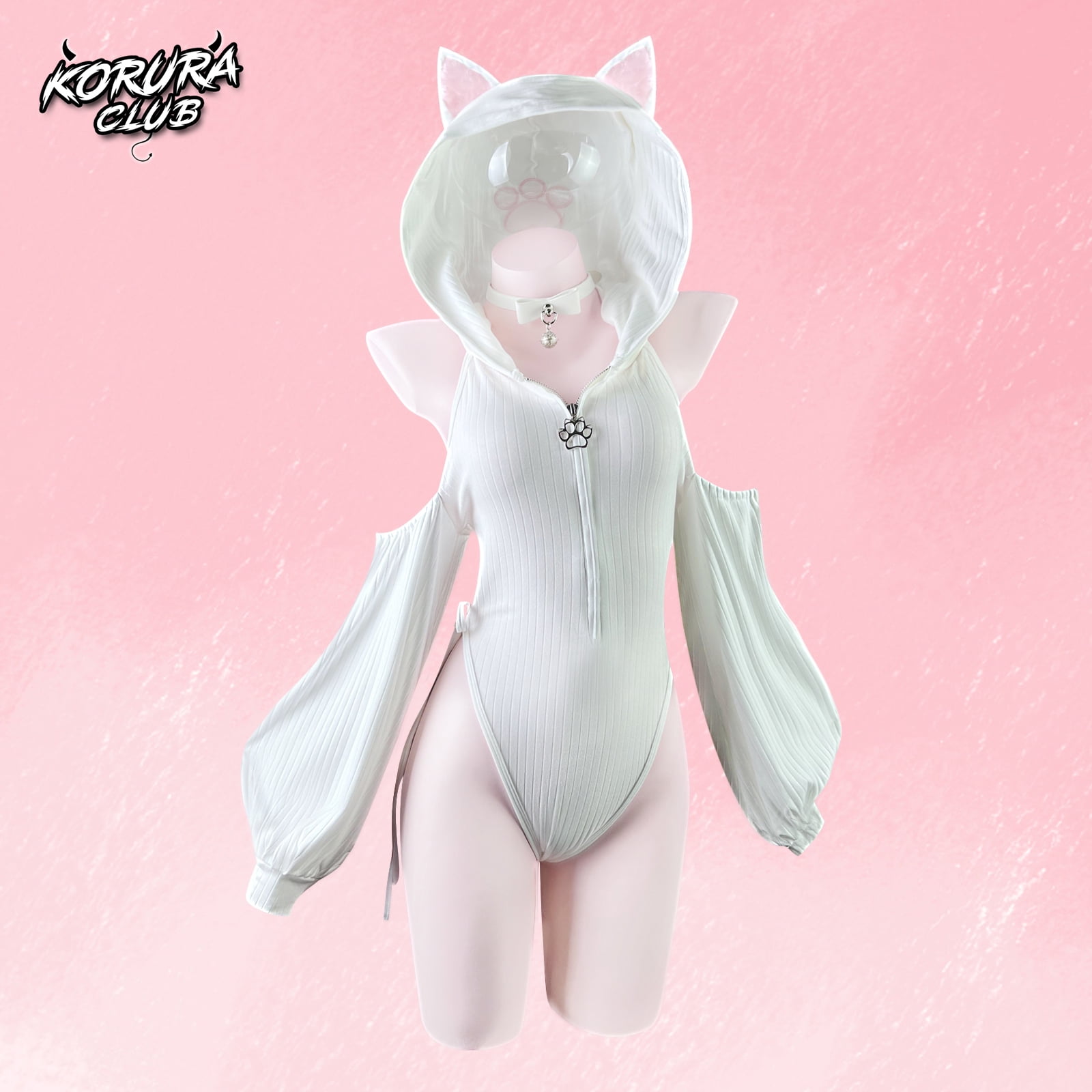 KORURACLUB Cat Maid Outfit Womens Lingerie Set Kitten Cat Claw Cosplay Sexy Sweater lingerie animal Cosplay lingerie