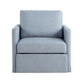 thumbnail image 2 of Serta Bentley Modern Convertible Arm Chair, Blue Woven Fabric, 2 of 14