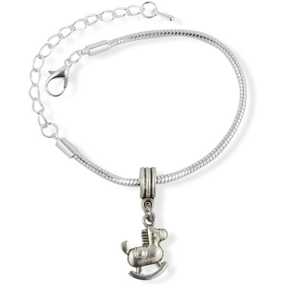 Rocking Horse ( Cartoon like ) Snake Chain Charm Bracelet