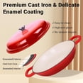 thumbnail image 5 of Enameled Cast Iron Dutch Oven, 3.8 Quart Dutch Oven Pot with Lid, Non Stick Cast Iron Pot, Round Oven Safe up to 500°F, Use for Marinate, Cook, Bake and Serve – Gradient Red, 5 of 5