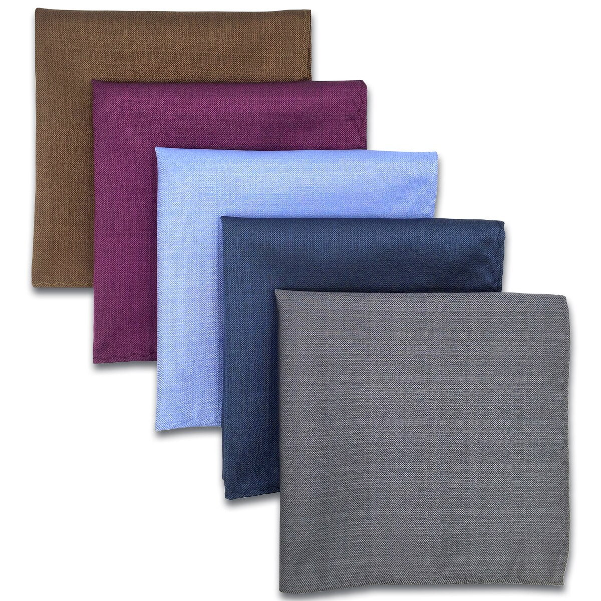 5 Pieces Assorted Mens Silk Pocket Square Handkerchiefs Set 15