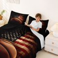thumbnail image 3 of Manfei Basketball Queen Sheets,Sports Theme Queen Sheet Sets,Us Flag Decor,4-Piece,1 Flat Sheet, 1 Fitted Sheet and 2 Pillowcases, 3 of 6