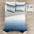 thumbnail image 3 of Crinkle Ombre Quilt Navy/Gray 3Pc Set King, 3 of 11