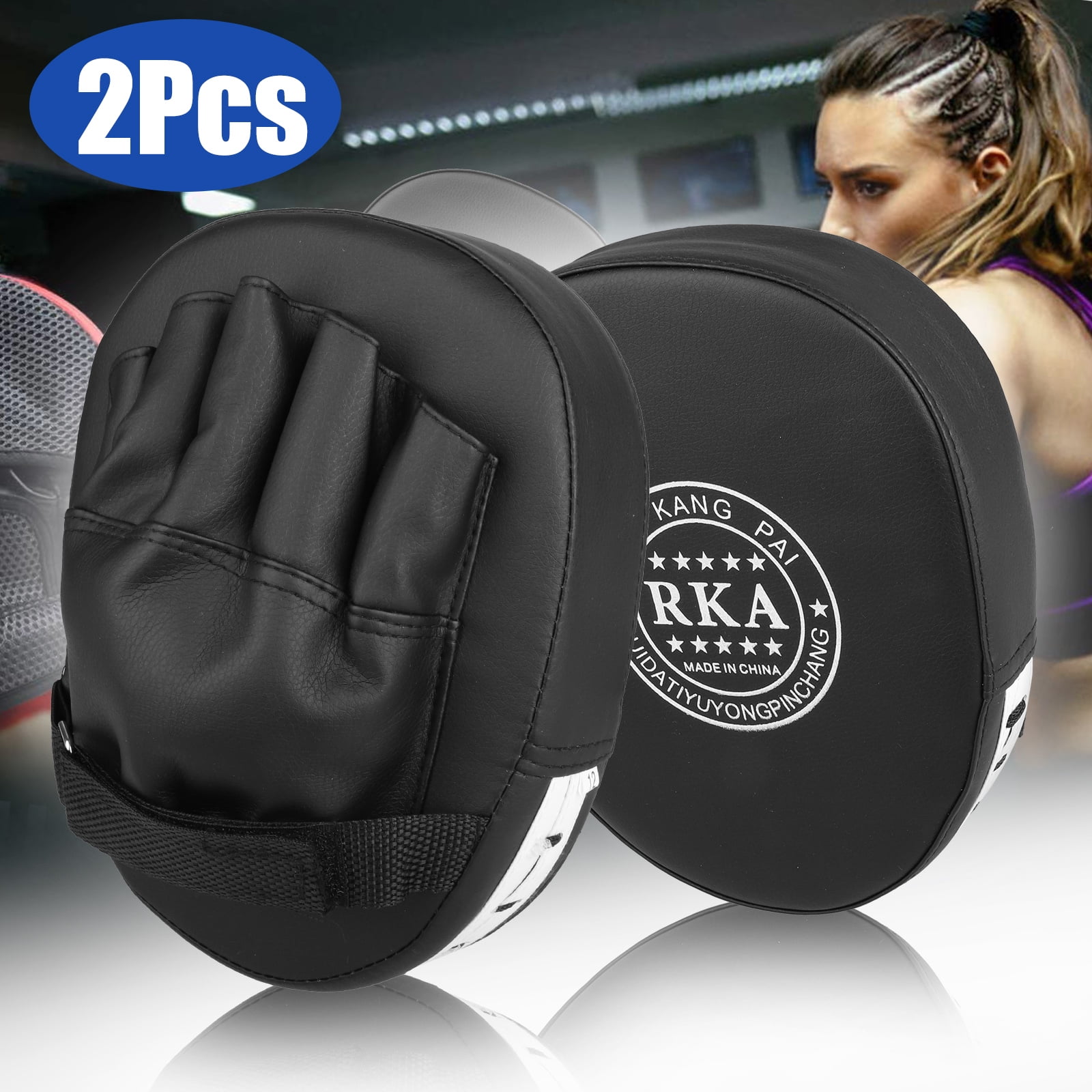Boxing Focus Pads Muay Thai MMA Kick Strike Curved Arm Punching Shield Mitts 