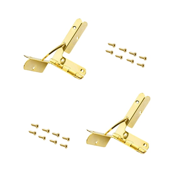 Quroko Steel Quadrant Hinge, 90 Degree Folding Support Hinge, Cabinet Hinges, for Watch Box Jewelry Box (Small-Yellow, 2pcs)