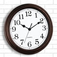 thumbnail image 5 of 12 Inch Wall Clock Battery Operated Silent Non-Ticking Analog Wall Clock Vintage Retro Rustic Style Decorative for Living Room Kitchen Home Office(Bronze), 5 of 7