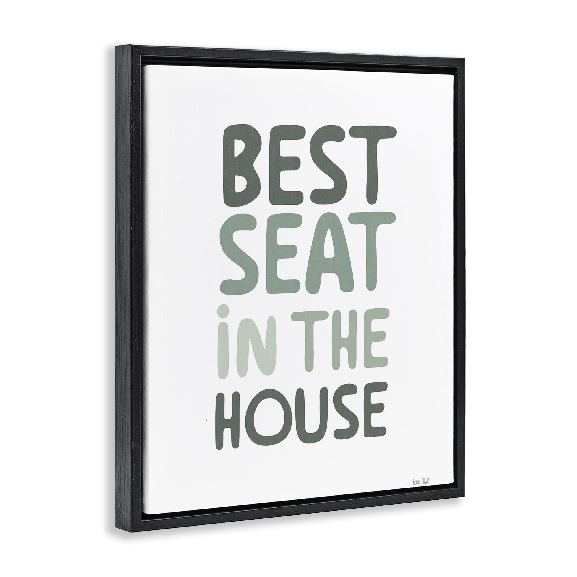Stupell Industries Green Best Seat in House Black Framed Floater Canvas Wall Art, design by House Fenway