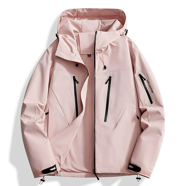 Pisexur Winter Jacket for Women Spring And Fall Thin Waterproof And Windproof Workwear Jacket Pink,3XL
