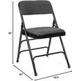 thumbnail image 2 of Commercial Fabric Padded Folding Chair, Triple Cross Bracing, Quad Hinging, 300 lb Tested, 4 Pack (Black), 2 of 7