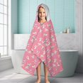 thumbnail image 6 of Pink Unicorn Moon Rainbow Pattern Hooded Bath Towel，60"x35" for Ages 3 To 12 Kids, Quick Dry Lightweight Soft Microfiber Hood Beach Towel Cover Up for Kids, 6 of 7