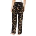 thumbnail image 3 of Balery Modern Golden Butterfly print Women's Pajama Pants,Ultra Lightweight Pjs,Lounge Pant-Medium, 3 of 9