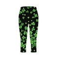 thumbnail image 2 of TaTaai Women St. Patrick's Day Random Print Capri Leggings High Waist Skinny Fit Stretchy Breathable Machine Washable No Fading Holiday Street Sports Casual Wear Gift, 2 of 5