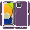 thumbnail image 7 of NIFFPD Samsung Galaxy A03 Case with Screen Protector Full-Body Shockproof Phone Case for Galaxy A03 with Belt-Clip Holster Purple&White, 7 of 7