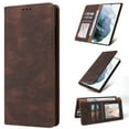 thumbnail image 3 of Galaxy S22 Ultra Case with Stand, Allytech Premium Slim PU Leather & Inner TPU Bumper Shockproof Card Slots Folio Book Kickstand Women Men Wallet Case for Samsung Galaxy S22 Ultra 6.8" 5G 2022, Brown, 3 of 3
