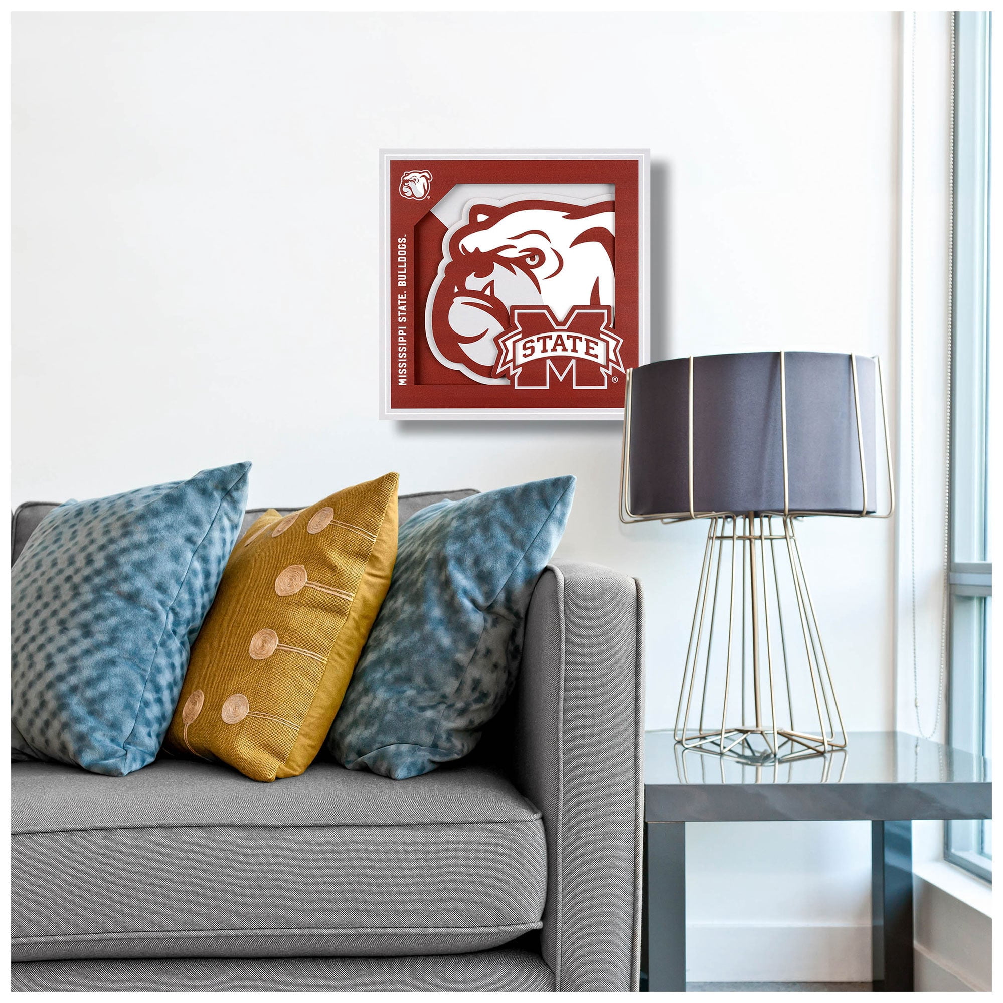 Mississippi State Bulldogs 12'' x 12'' 3D Logo Wall Art