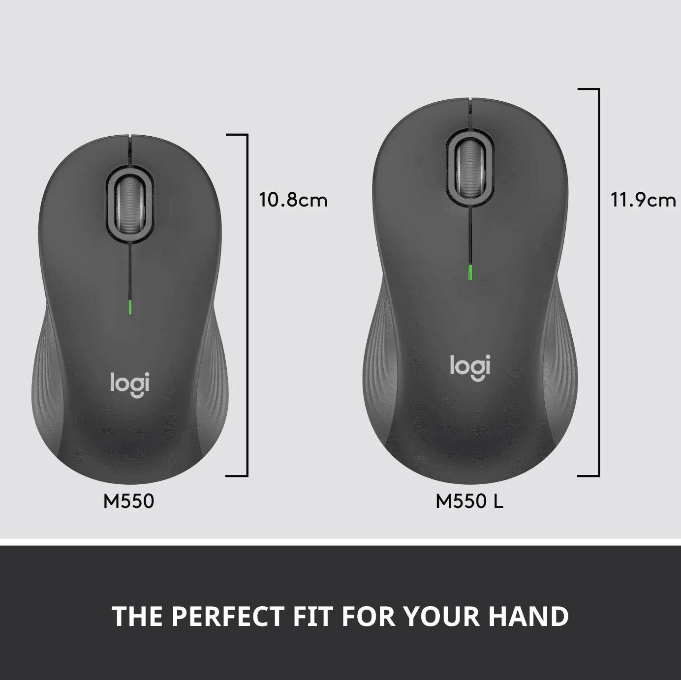 Logitech M550 L Full Size Bluetooth Optical Ambidextrous Mouse with Silent Clicks - Graphite
