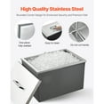 thumbnail image 4 of KFFKFF Drop in Ice Chest, 20"L x 14"W x 12"H Stainless Steel Drop in Cooler, 31.7 Quart Commercial Ice Bin with Pot Lid for Outdoor Kitchen Patio Bar, Drain-pipe Set Included, for Cold Wine Beer, 4 of 9