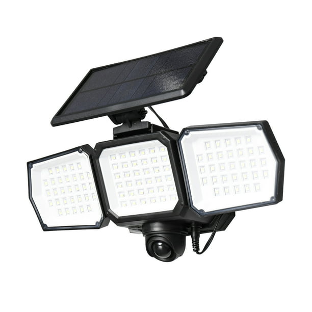 Westinghouse 2000 Lumen LED Triple Head Solar Powered Security Light, Motion Activated in Black
