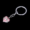 thumbnail image 4 of Llaveros plateados con colgante de corazón de cristal rosa y diamantes de imitación. Llavero para mejor amigo/a., 4 of 6
