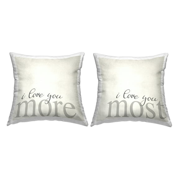 Stupell Industries Love You More Most Romantic Typography Design by Daphne Polselli Throw Pillow (set of 2)