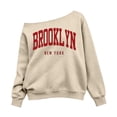 thumbnail image 3 of Shadoumai Girls Off the Shoulder Sweatshirts Brooklyn Letter Print Tops Cute Trendy Fall Pullover for Teen Girl Long Sleeve Kids Clothes, 3 of 6