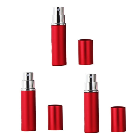 3 botellas de perfume portátiles de cabeza plana con tubo de aluminio de 10 ml