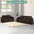 thumbnail image 4 of Freya Contemporary Oversized Genuine Leather Sofa by Naomi Home-Color:Espresso, 4 of 12