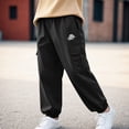thumbnail image 2 of NOLDARES Boys Joggers Pants Toddler Quick Dry Lightweight Hiking Pants Kids Pull On Sweatpants(Black,3-4 Years), 2 of 7