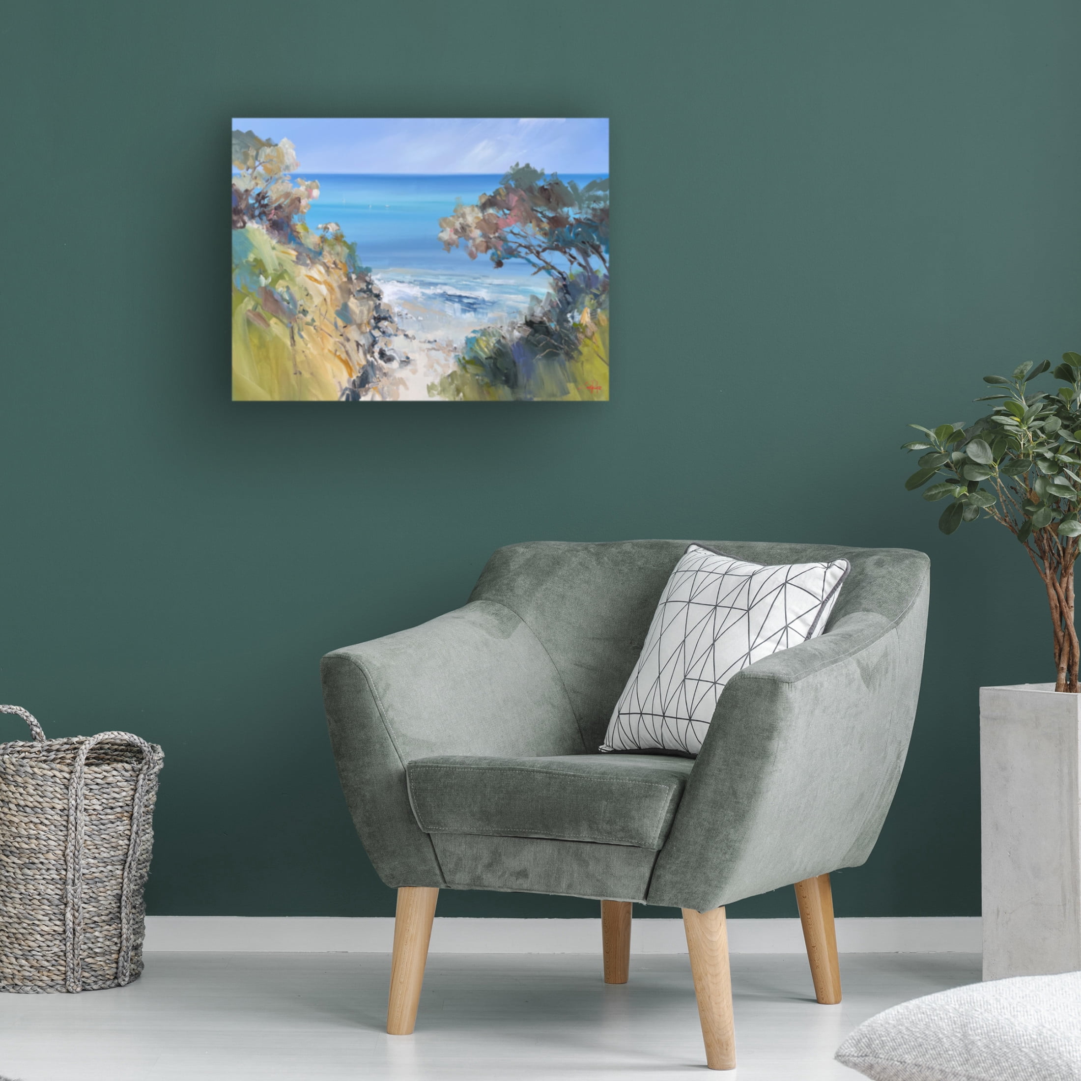 Canvas Wall Art - Craig Trewin Penny 'Over the Bay, Towards Melbourne' Wall Art for Living Room, Bedroom, or Office Décor by Trademark Fine Art - 47 x 35 Inches