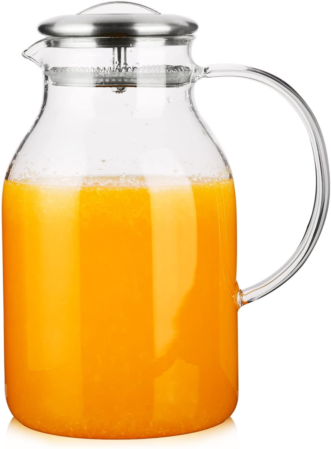 Ottoy 68 Ounces Glass Pitcher with Lid and Spout High Heat Resistance