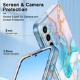 thumbnail image 6 of CASEFIV for Samsung Galaxy S23 FE 5G Case,Heavy Duty Full Body Shockproof Dustproof Protection 3 in 1 Slim Thin Anti-Scratch Marble Cover for Women Girls,Blue Marble, 6 of 7