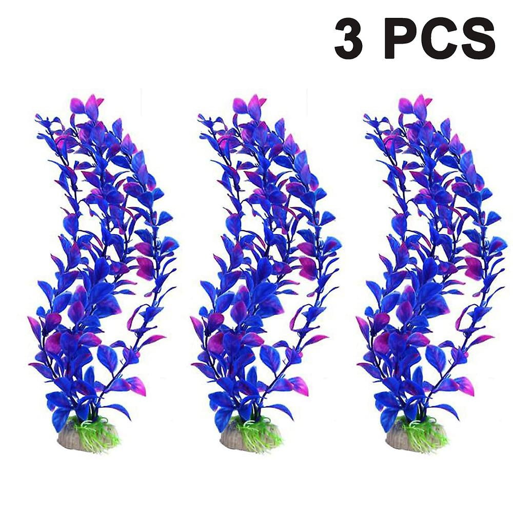 3 Pack Large Aquarium Plants Artificial Plastic Fish Tank Plants Tall